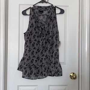 Tie top floral career blouse